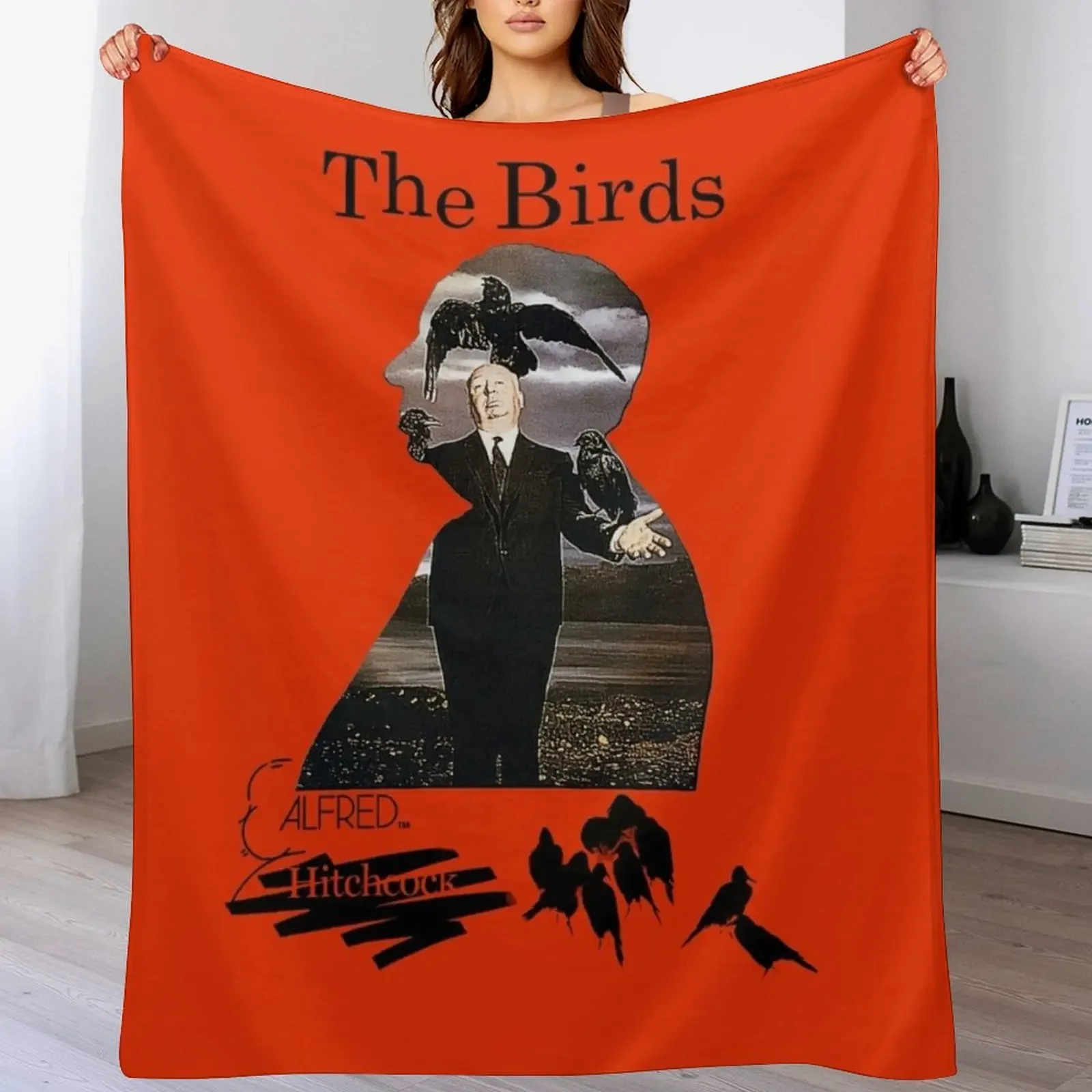 

Alfred Hitchcock - The Birds (Orange Version) Throw Blanket Fashion Sofas Luxury Sofa Quilt Polar Blankets