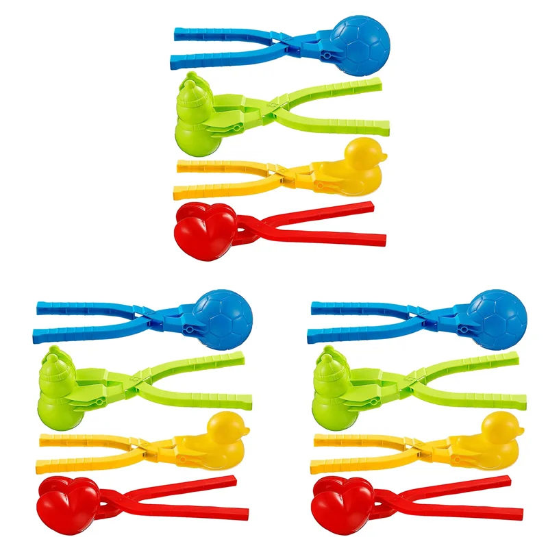 L81A 2025-12 Stuks Sneeuwbal Maker Sneeuw Kit Sneeuwbal Maker Clip Sferische Eend Sneeuwpop Hart Sneeuwbal Maker Sneeuw bal Clip