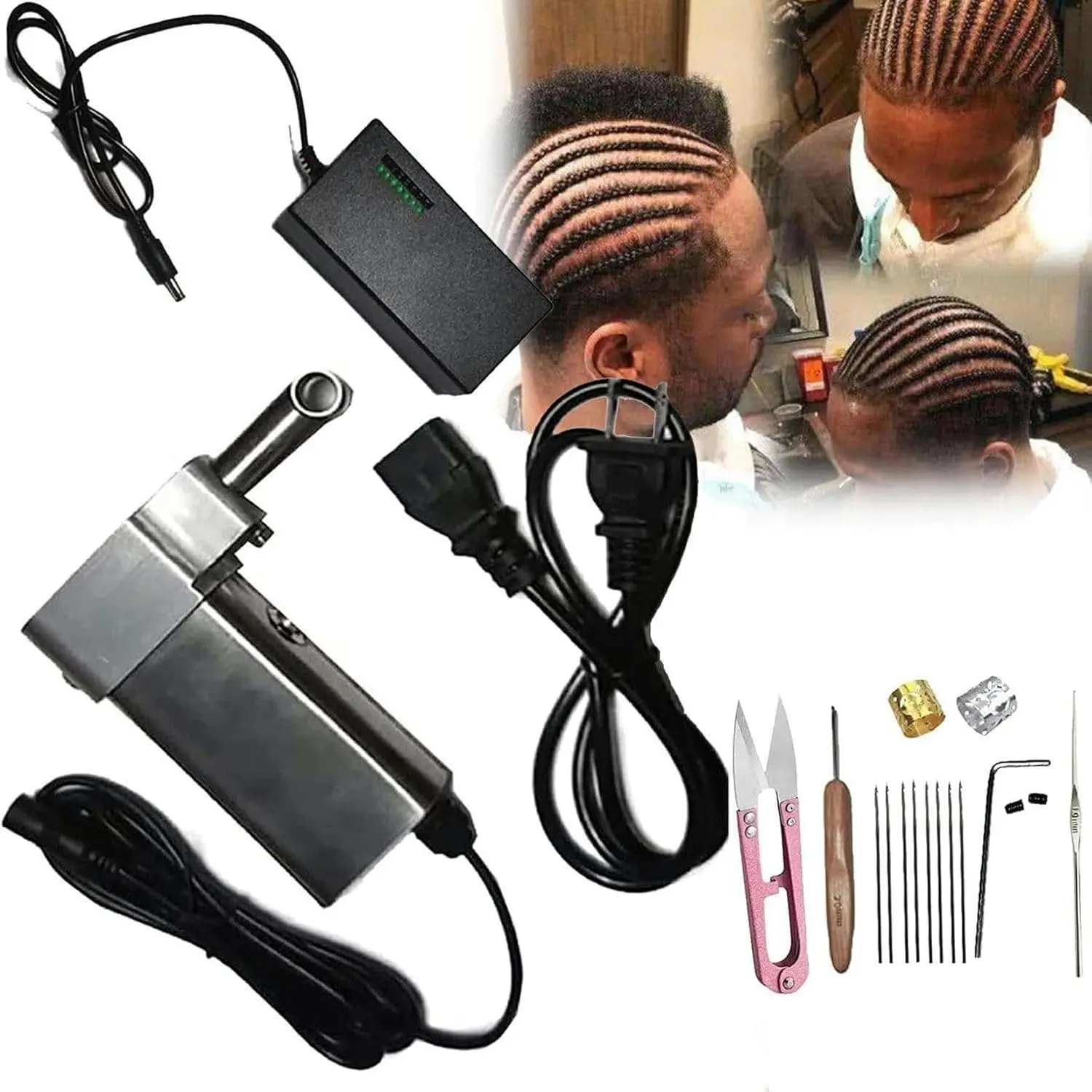 Dreadlock Maker Machine Portable Handheld Dreadlocks Crochet Twist Braiding Making Machine with 20 Automatic Crochet Needles