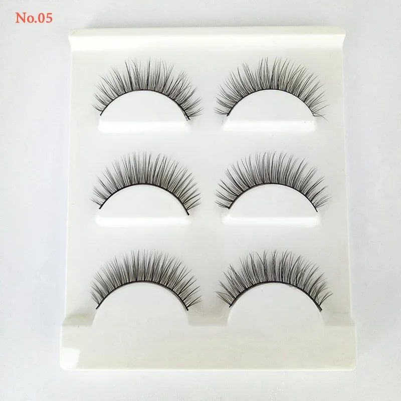 3ペア 厚め クロス つけまつげ 3Dまつげエクステ No.56 ハンドメイド メイクアップ フルストリップラッシュ アイツール