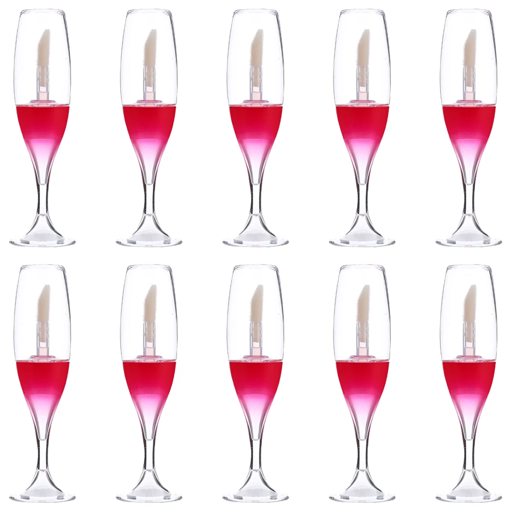 

10 Pcs Empty Tube of Wine Glass Lip Glaze Gloss Containers Fish Bone Small Tubes Plastic Bottles DIY