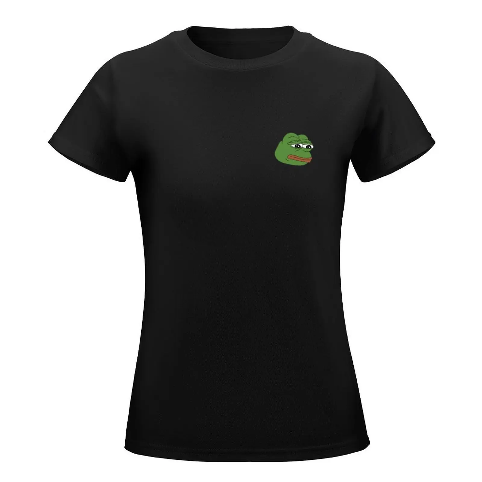 SAD FROG MEME - PEPE THE FROG T-Shirt shirts graphic tees funny summer top tight shirts for Women