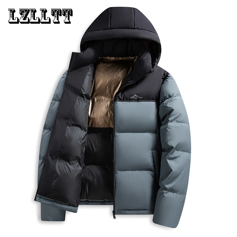 Winter Men Warm Duck Down Jacket Mens Windproof Detachable Hat Down Jacket Mens Lightweight Coat Casual High Quality Jacket Male