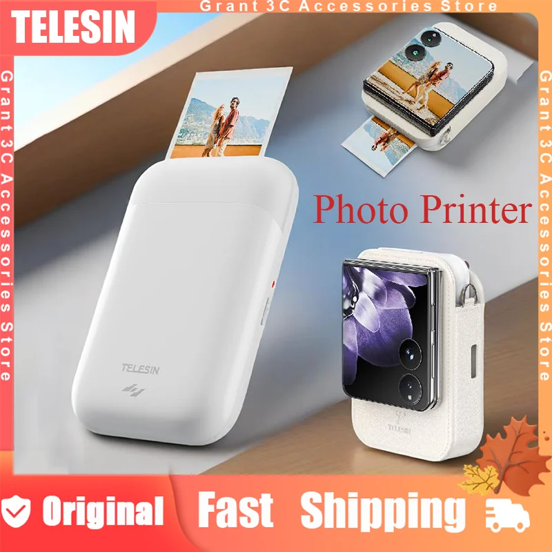 TELESIN LIENE Mini imprimante Photo Zink sans encre 300dpi sans fil Bluetooth Portable laveuse Photo avec APP pour bricolage Photo cadeau ﻿