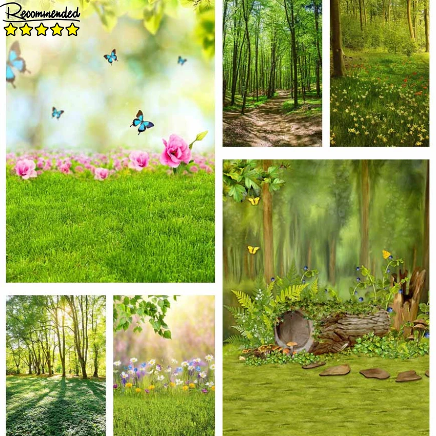 Mehofond Mùa Xuân Chụp Ảnh Phông Nền Cỏ Phục Sinh Khu Rừng Cổ Tích Cho Bé Búp Bê Bánh Chân Dung Rừng Nền Ảnh Phòng Thu Photophone