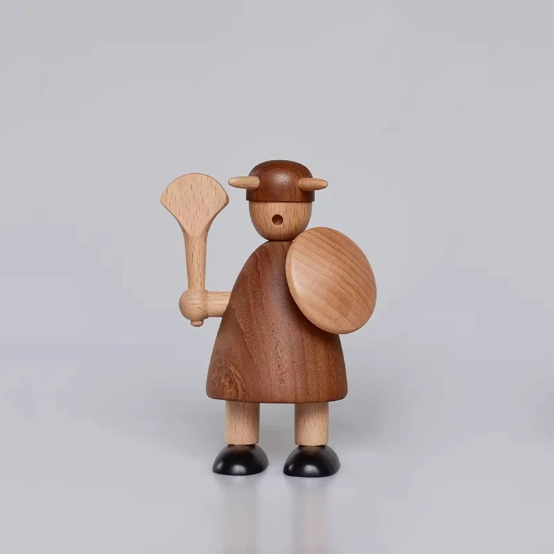 

Wooden Creative Figurines & Miniatures Entrance Hall Ornaments Designer Puppets Figurines Nordic Simple Home Decor Bigote JT40F