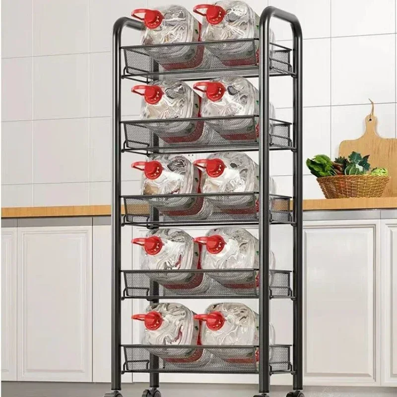 Kitchen Storage Rack Article Storage Shelf Floor Multi Layer Products Complete Collection Trolley Househol/d Storage
