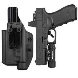 IWB Kydex Holster for Glock 17 19 19X 22 23 31 32 45 w/ Olight PL-2/ PL-Pro/ PL-3 PL-3R/3S Valkyrie Flashlight Concealed Carry