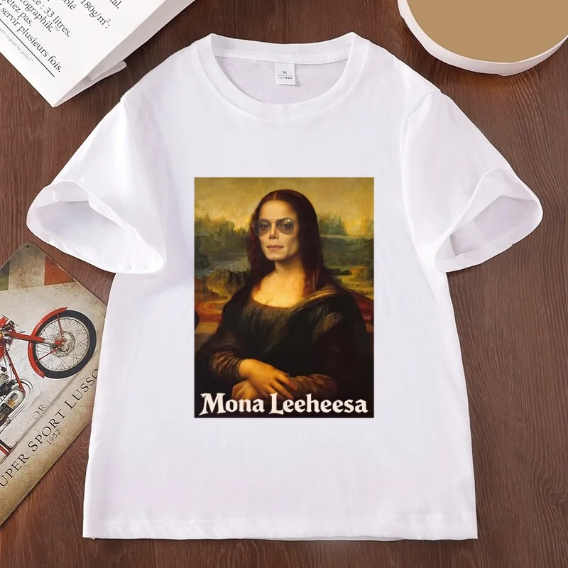 Funny Mona Lisa Parody Graphic T Shirts Vintage 80s Music T-shirt Man Woman Cotton Short Sleeve Round Neck Printed Tshirts
