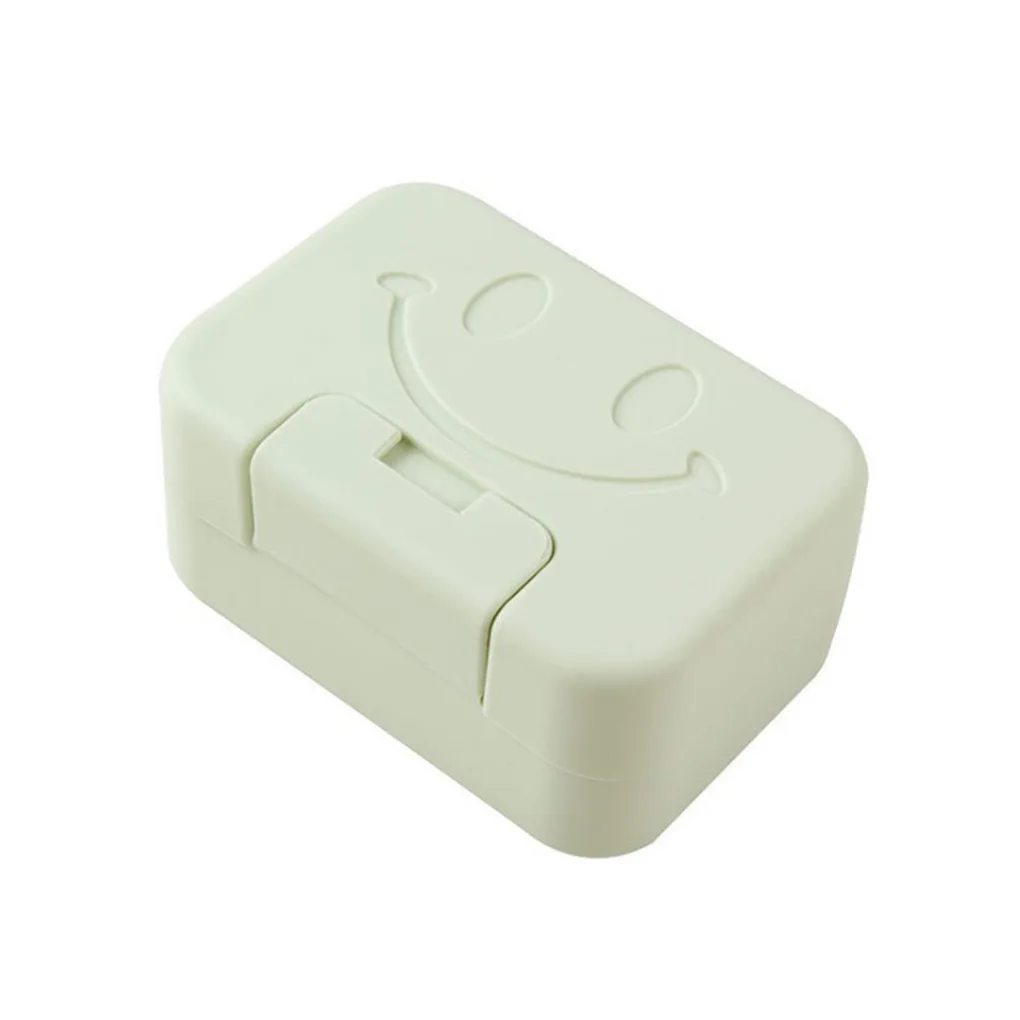 Waterproof Travel Soap Box Case Bathroom Holder Dish with Lid Lockable Lovely Convenient Candy Color for Accessory