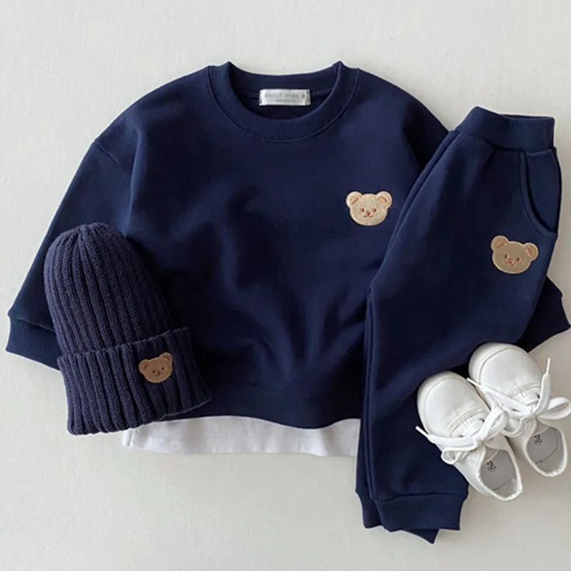 Fashion Toddler Baby Girl Clothing Sets Infant Cotton Baby Boys Clothes Set Autumn Sweatshirt+Pants+Cap 3pcs Outfit Kids Costume