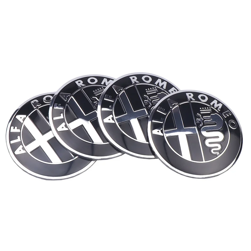 4Pcs Car Wheel Center Hub Caps Stickers Emblem Decal For Alfa Romeo Giulia Stelvio MiTo Giulietta Tonale ALFA 4C Disco Volante