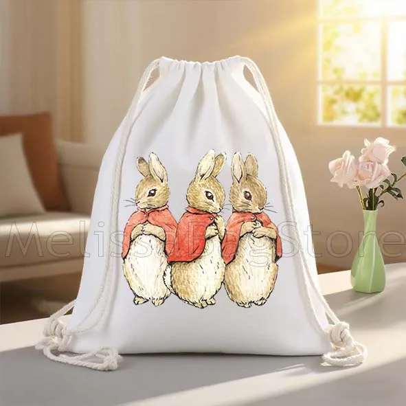 لطيف الكرتون بيتر أرنب الهدايا قماش الرباط أكياس كرة القدم على ظهره الصالة الرياضية Sackpack سلسلة حقيبة لممارسة المشي لمسافات طويلة اليوغا الرياضة #6