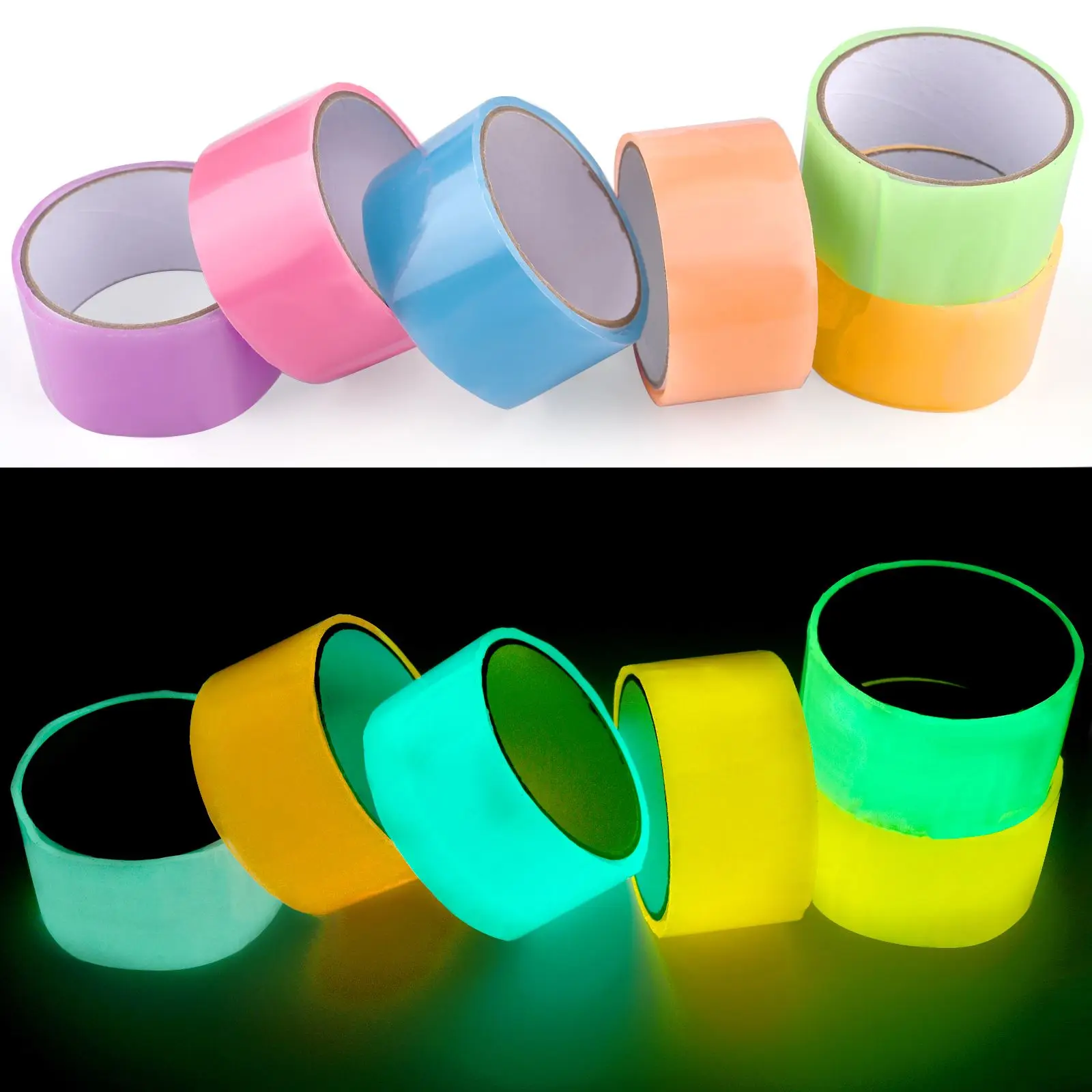 1 roll 10 meters Luminous Sticky Ball Rolling Tapes DIY Decompression Funny Toy Colored Ball Making For Kids Gift Adult Relaxing