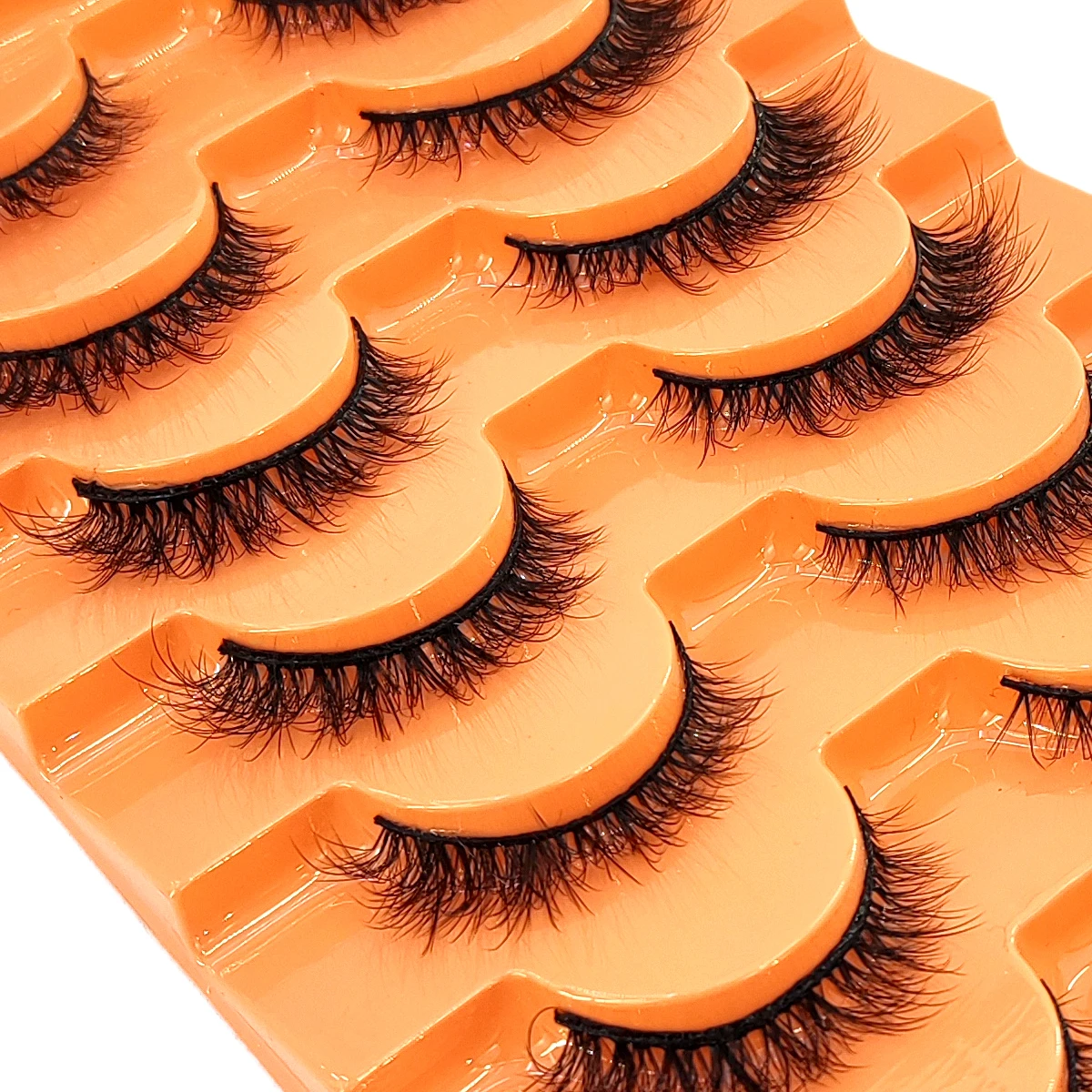 ขนตาปลอมแบบไขว้ 7 คู่ ขนตาฟูฟ่อง ยาว หนา งอน นุ่ม สำหรับแต่งหน้าแบบดราม่า ใช้ซ้ำได้