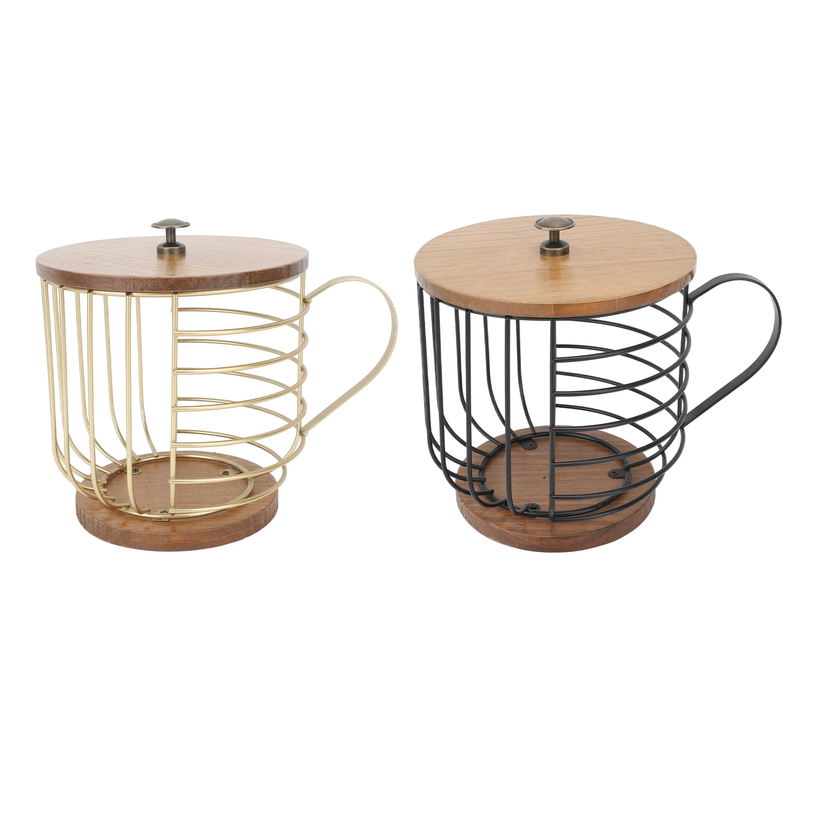 

Coffee Pod Holder Iron Large Capacity Sturdy Space Saving Coffee Pods Storage Organizer Wooden Base Easy To Clean for Home