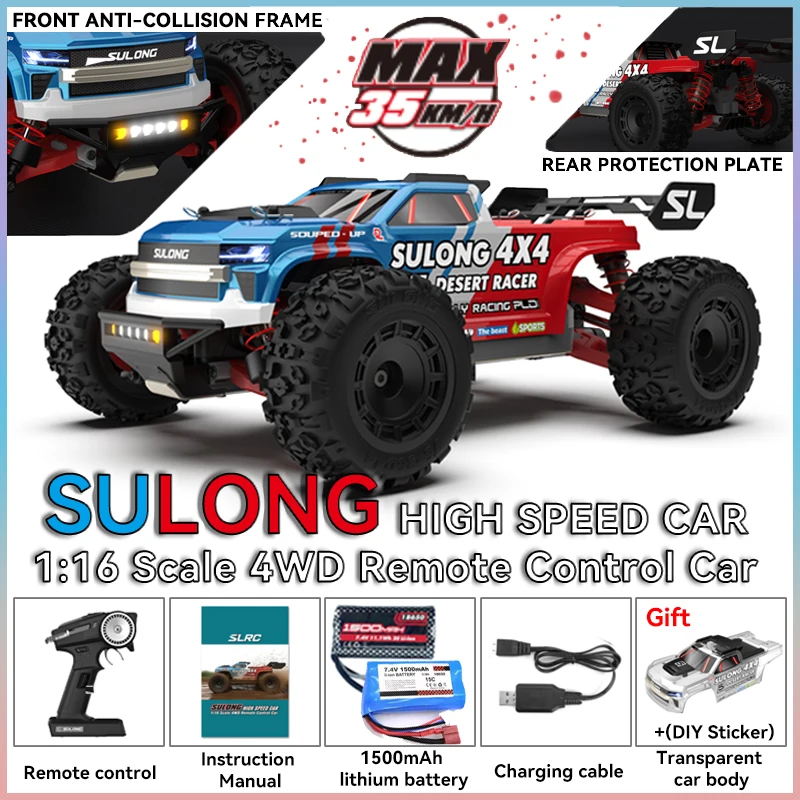 รถบังคับวิทยุ SCYvsSULONG-C5 1:16 2.4G พร้อมไฟ LED ขับเคลื่อน 4 ล้อ สำหรับขับขี่ออฟโรด ของเล่นรถบังคับสำหรับเด็ก