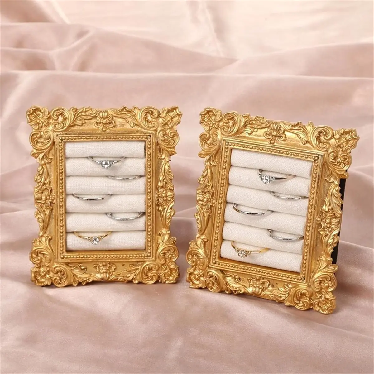 2 PCS Vintage Ring Holder, Vintage Ring Holder, Rectangle Rings Wedding Display, Women Anniversary Favor