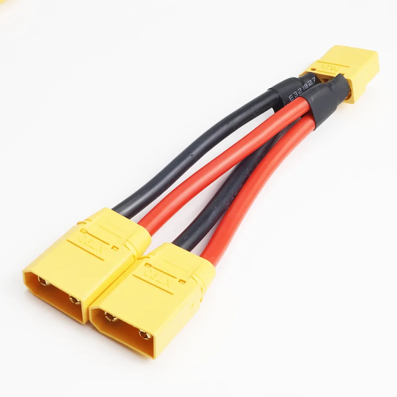 Y-Splitter XT90H mit Gehäuse, 10 AWG, paralleler Batterieanschluss, männliches/weibliches Kabel, Dual-Verlängerung, 3-Wege-Silikondraht für RC-Batterie – Detail 3