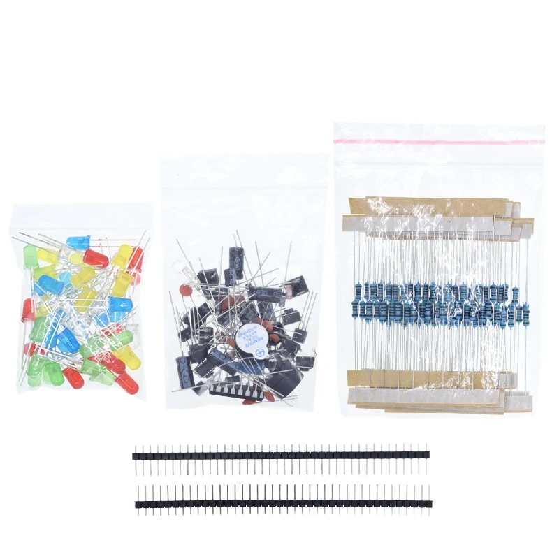Kit Básico de componentes electrónicos para Arduino MEGA2560, Raspberry Pi con resistencia de condensador de zumbador LED, novedad