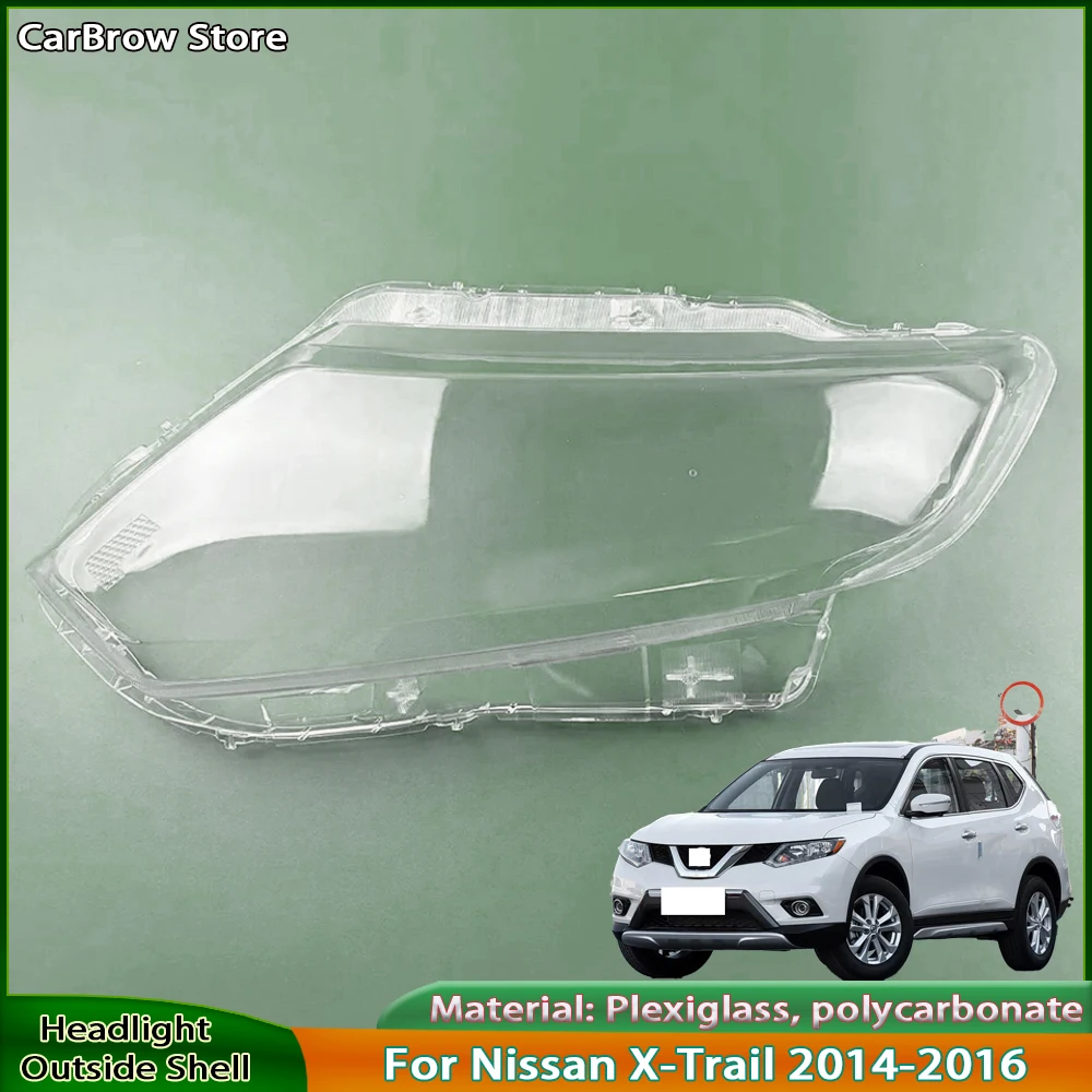 Headlamp Housing For Nissan X-Trail 2014 2015 2016 Car Headlight Lens Case Shell Front Light Assembly Protective Clear Cover