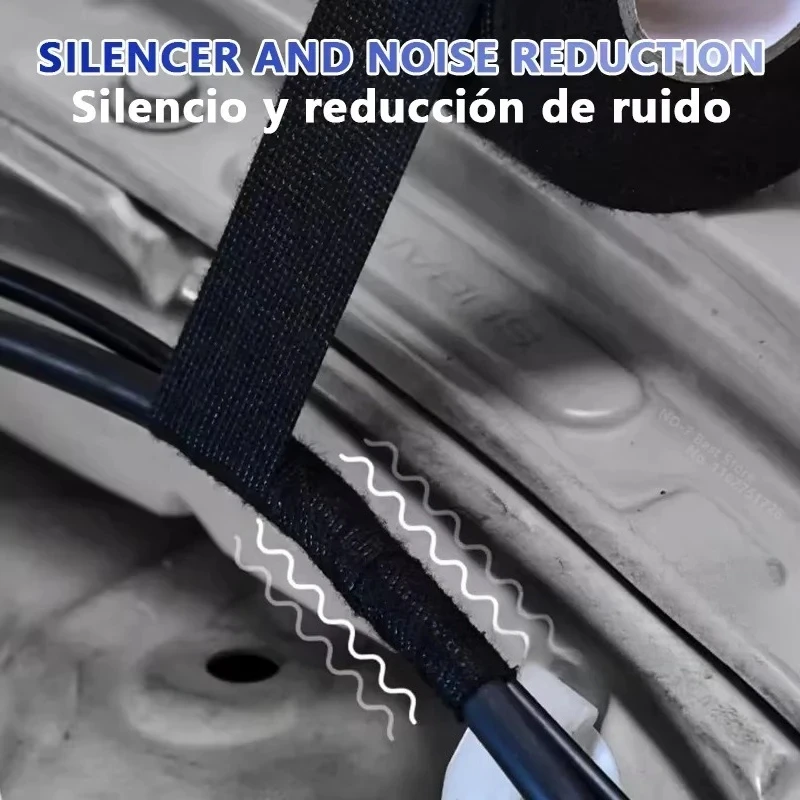 2.5cm15m/Roll High Temperature Fabric Adhesive Tape Automotive Wire Harness Engine Cable Loom Heatproof Insulation Tape