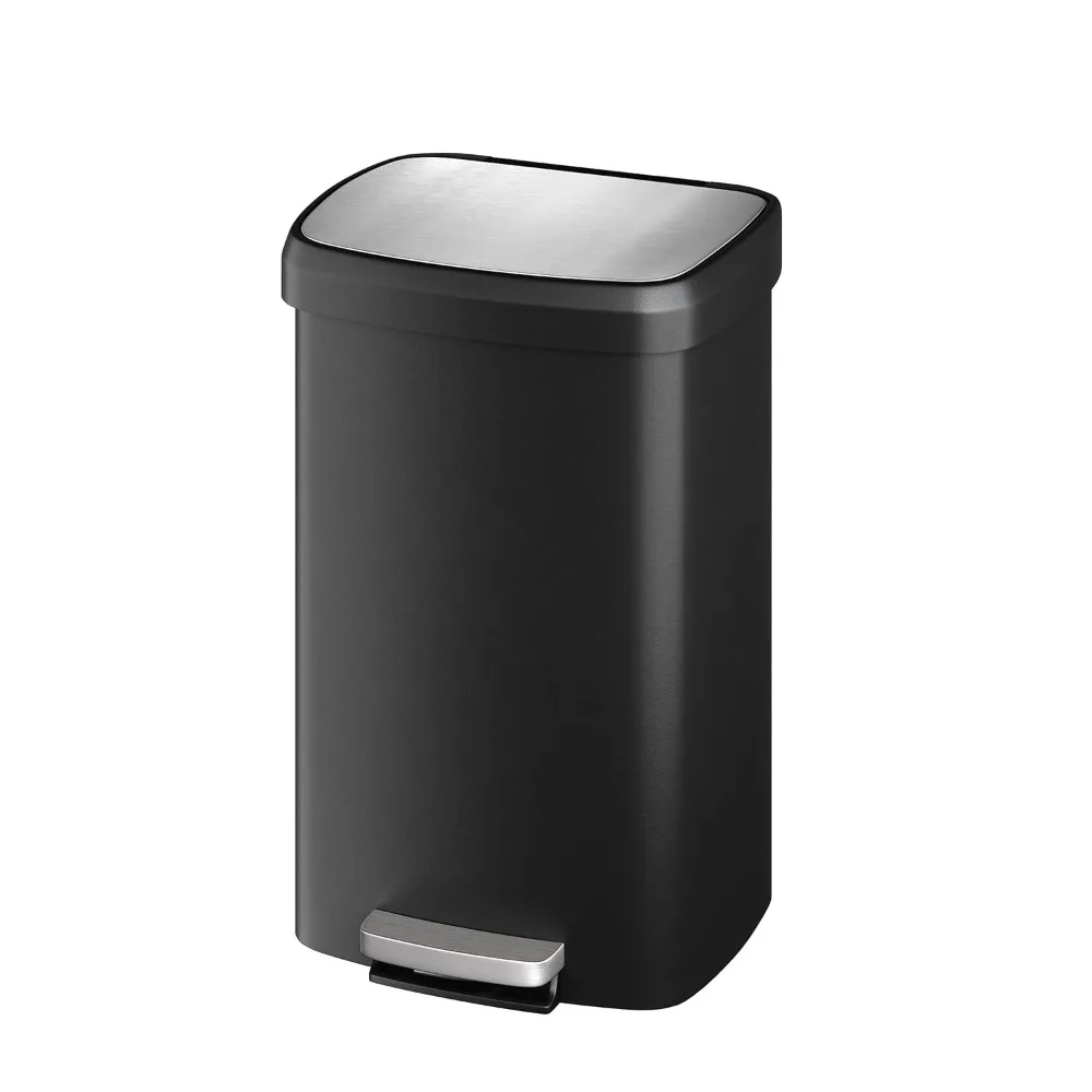 Garvee - Cubo de Basura de Plástico de 13 Galones/50 Litros con Tapa, Cubo de Basura Grande para Cocina, Cubo de Basura para Cocina Resistente a la Oxidación con Sistema de Apertura por Pedal y Compartimento para Bolsas