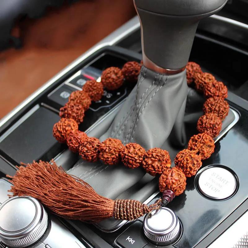 Rudraksha Buddha Pearl Beads Car Hanging Ornament 1/2Pcs Peace Blessing Protection Pendant Auto Interior Decor Accessories