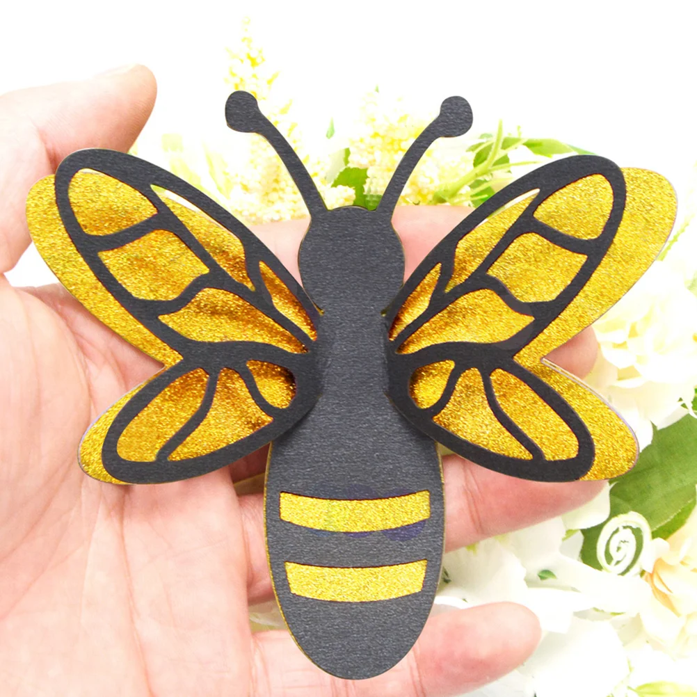

12 Pcs Simulation Bee Stickers Nail Wall Decals for Nursery Party Decorations Detachable Kids Room Paper