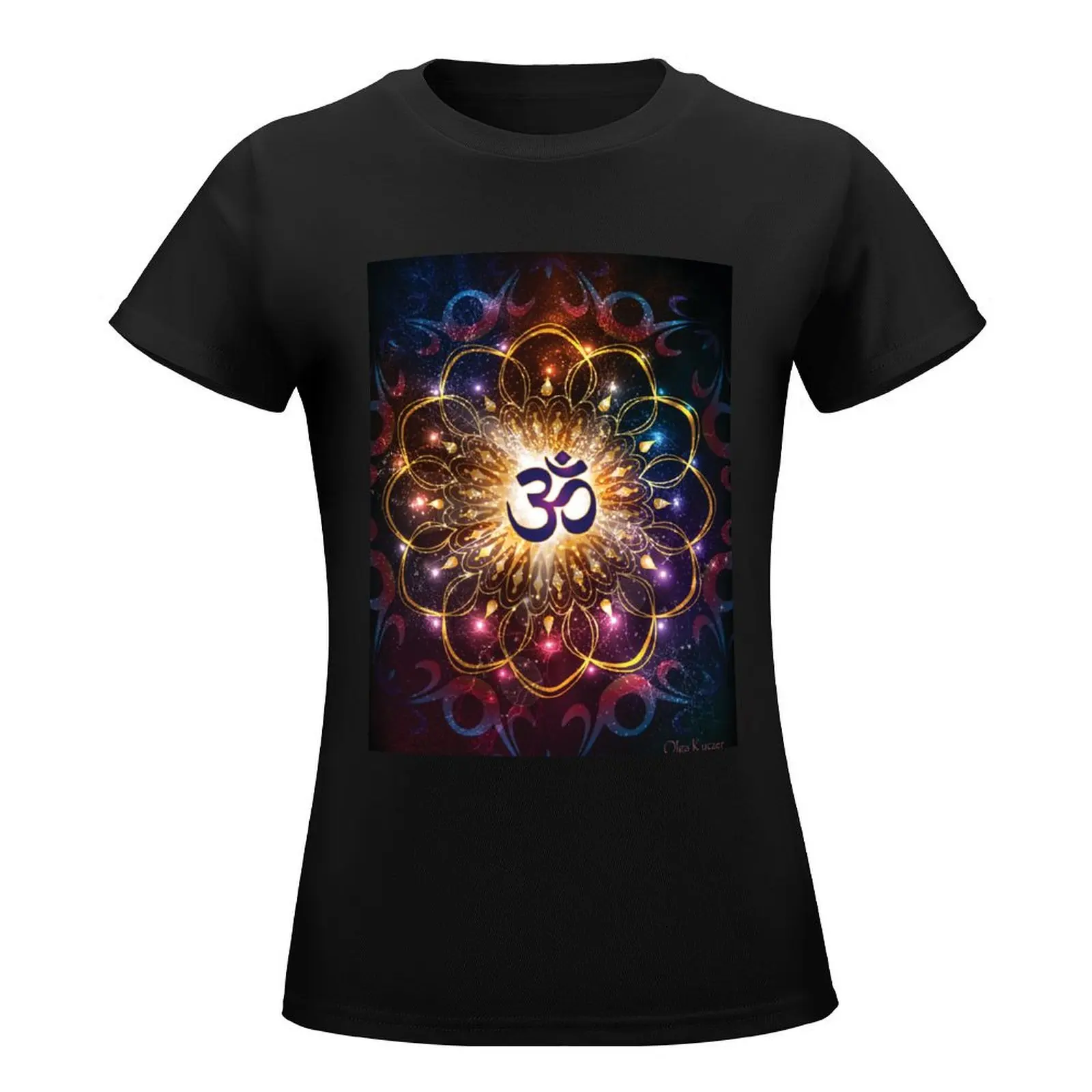 The higher power of Om - sacred geometry T-Shirt plus size tops oversized Aesthetic clothing plus sizes Womens graphic t shirts