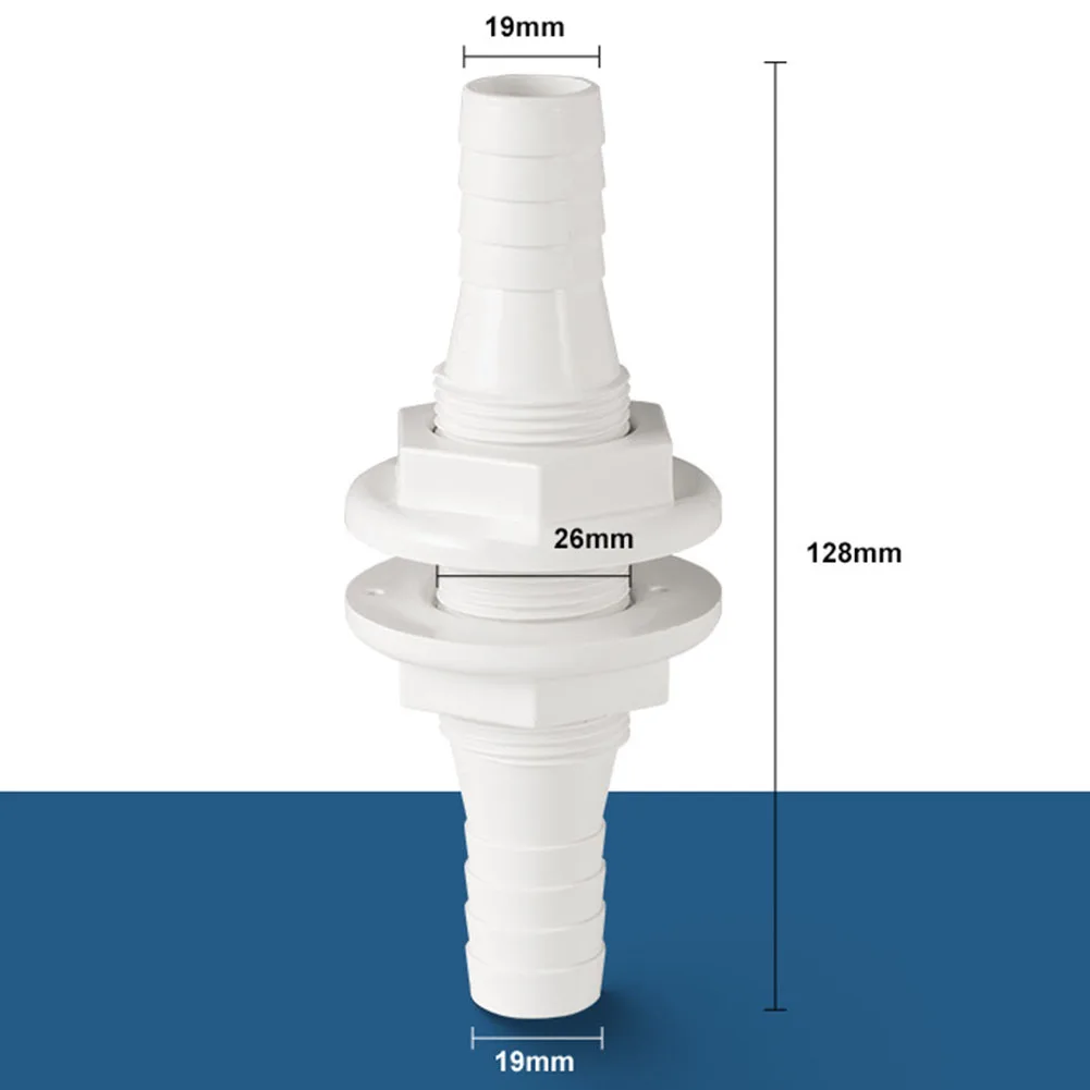 لليخوت للقوارب موصل الخرطوم موصل مزدوج الأطراف 19 مللي متر 3 4 بوصة من خلال موصل استنزاف الهيكل ABS البلاستيك البناء