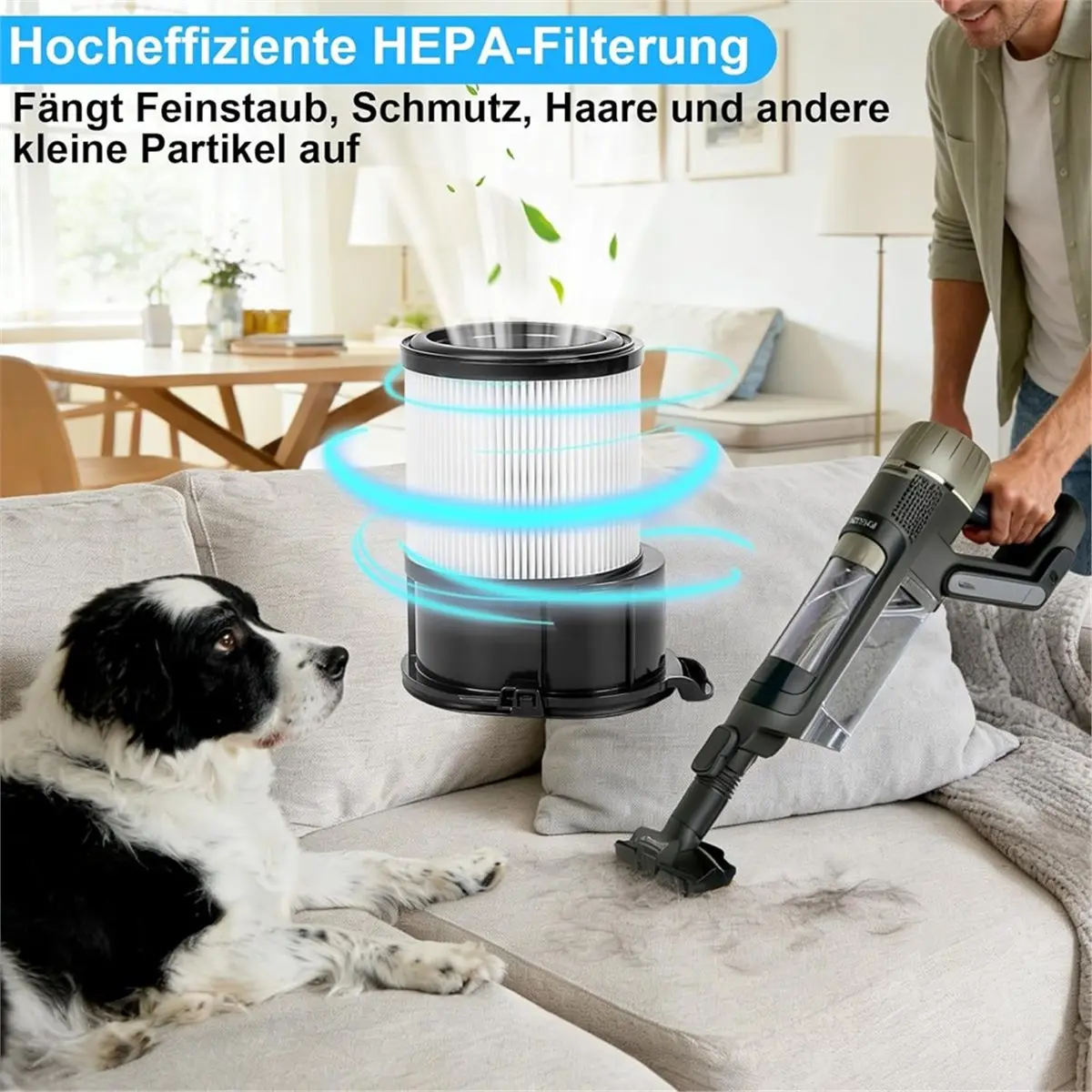 Filters for PowerDetect Cordless Vacuum Cleaners IP3225EUT, IP3251EUT, IP3253EUT, HEPA Filter,Soft Brush Roller