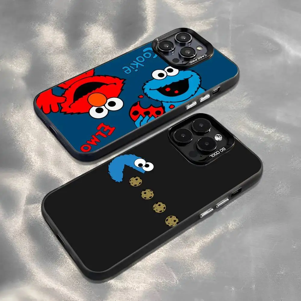 

Cut Cartoon C-Cookies Monster Phone Case For iPhone 17,16,15,14,13,12,11 Plus,Pro Max,XS,Colorful Silver Phone case Funda Cover