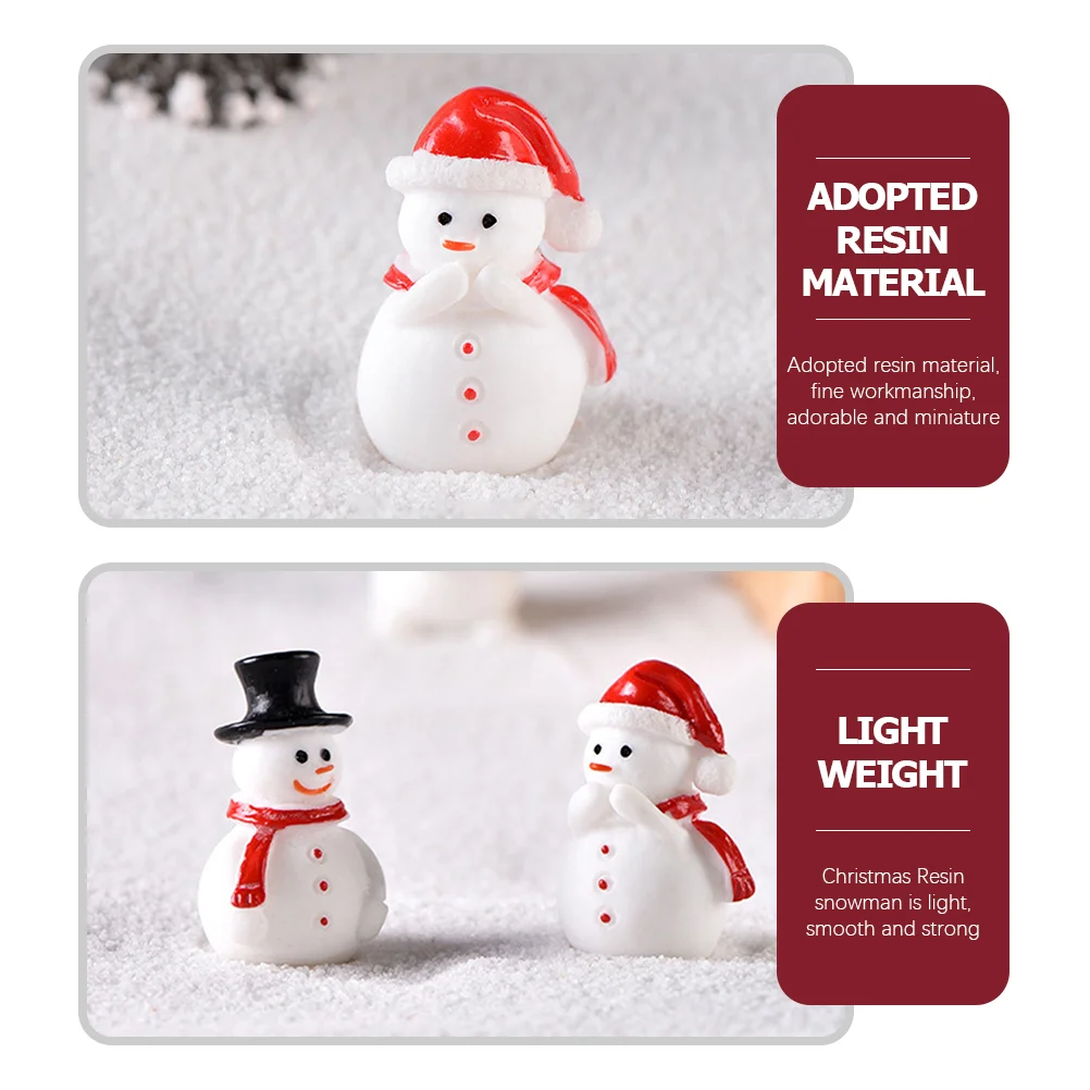 10 Pcs Decorate Micro Landscape Snowman Elder The Gift Figurines Resin Christmas Mini