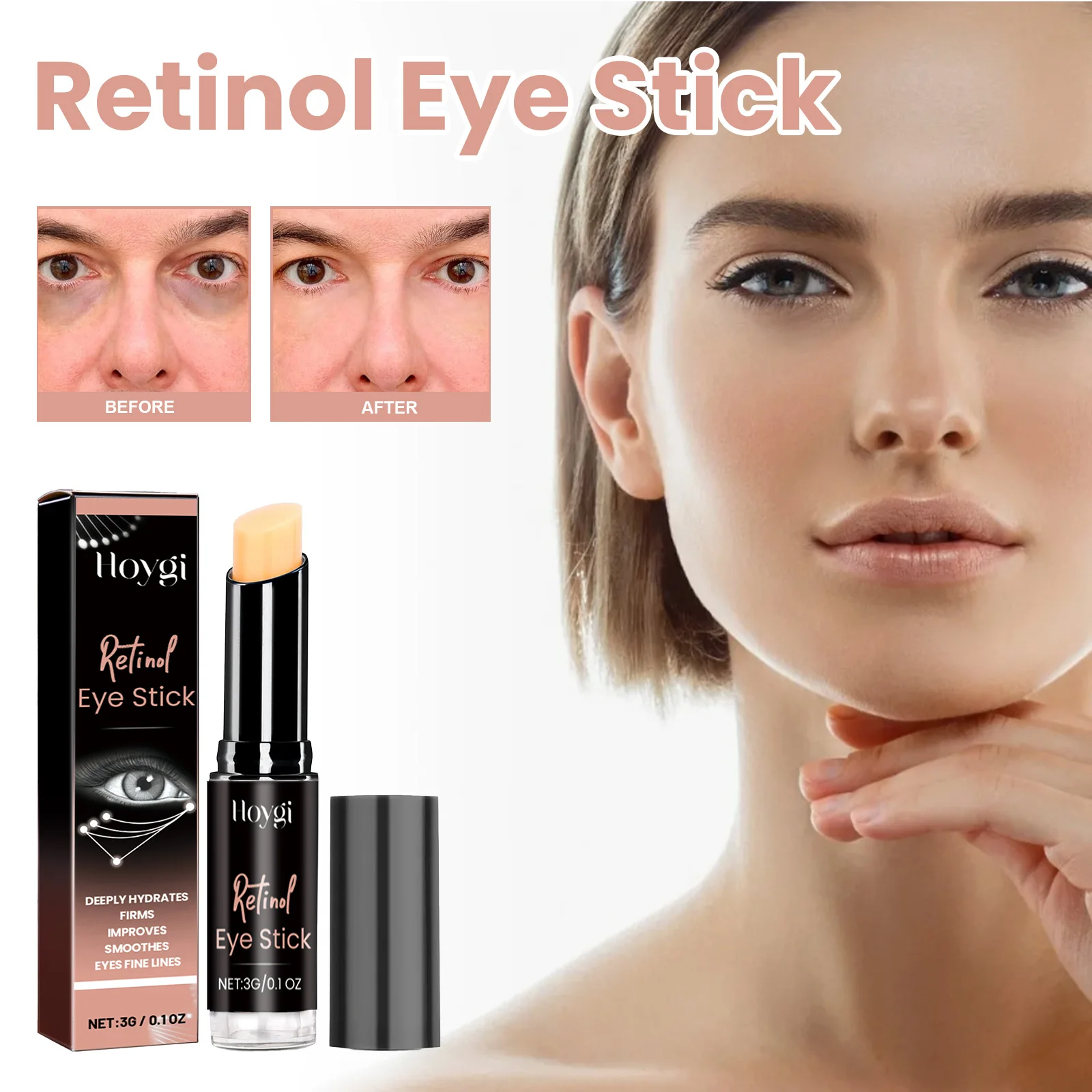 Retinol Anti Aging Oogcrème Stick Verhelderende Verstevigende Ooggebied Vervaagde Oogrimpels Donkere Kringen 3g Hydraterende Oogbehandeling