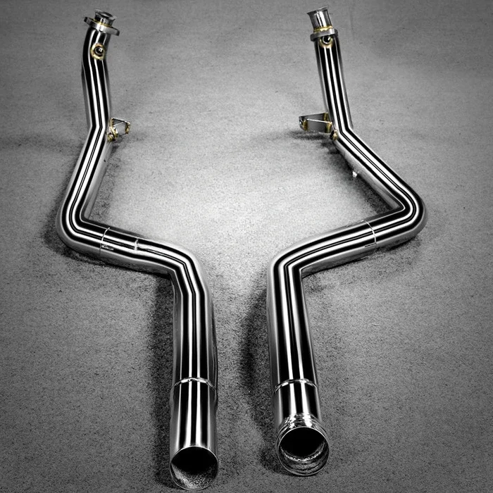 Sistema di scarico per Mercedes Benz Classe C C200 C300 C63 2.0T/3.0T Downpipe con catalizzatore posteriore con controllo valvola con 4 punte