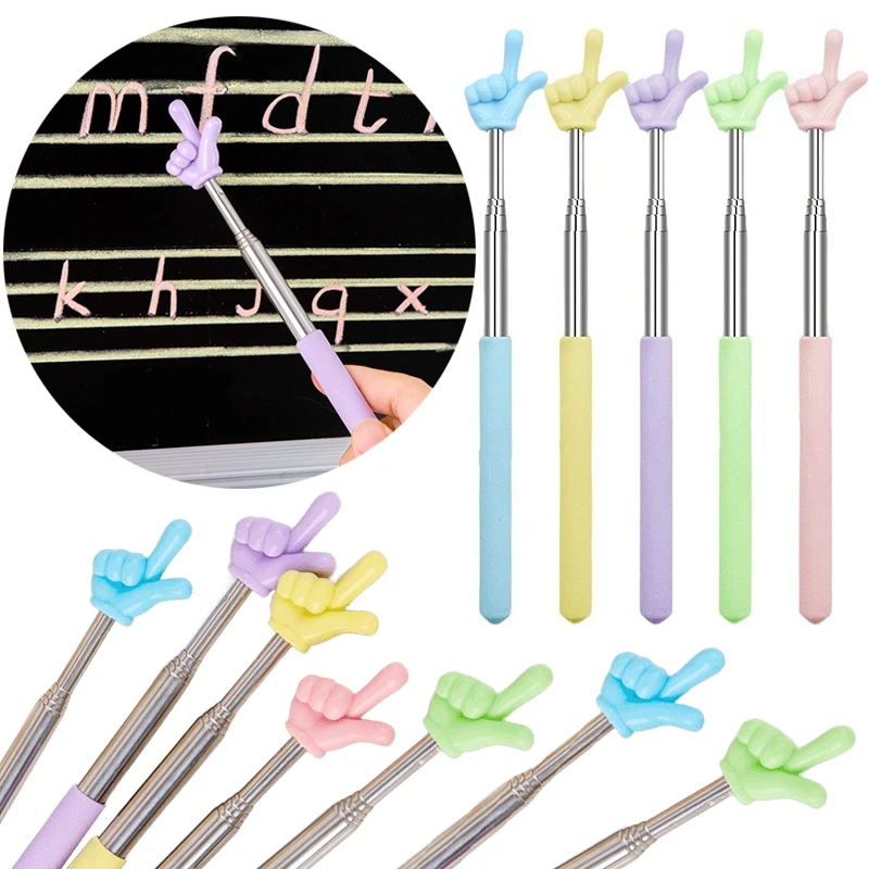 1 قطعة على شكل إصبع السبورة مقدم عصا أدوات دليل القراءة ألوان متعددة المتاحة المضادة للانزلاق المحمولة يده عصا ZYF