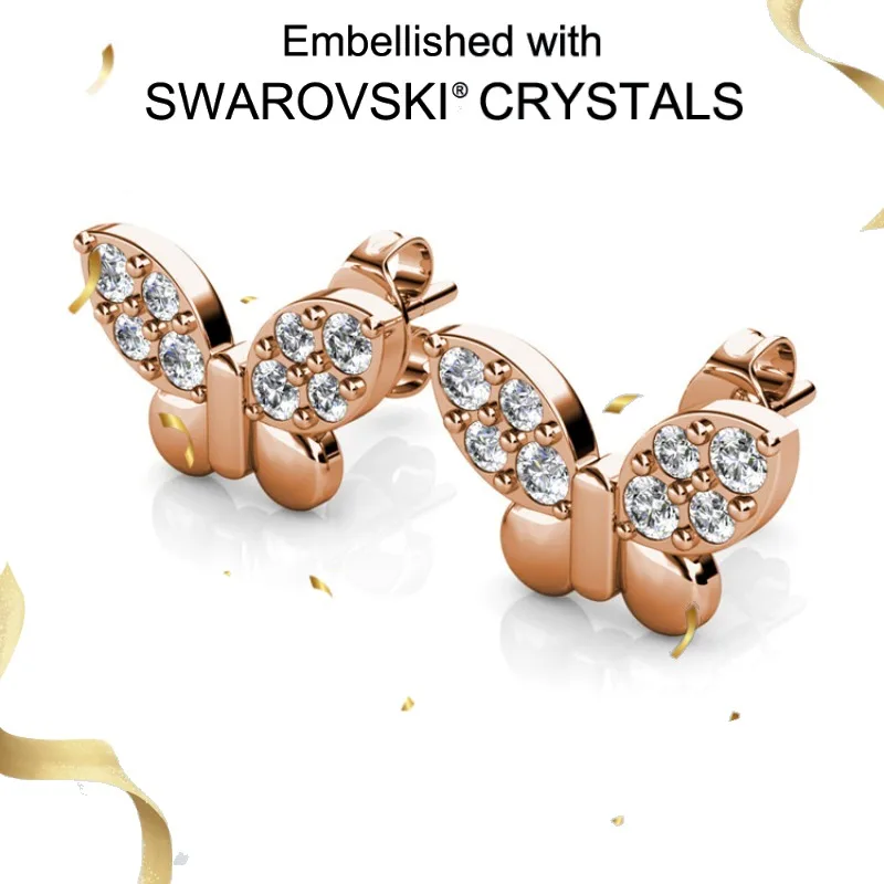 

Daisini Маленькие серьги-гвоздики из стерлингового серебра 925 пробы, украшенные кристаллами Сваровски для женщин, элегантный дизайн, подарок