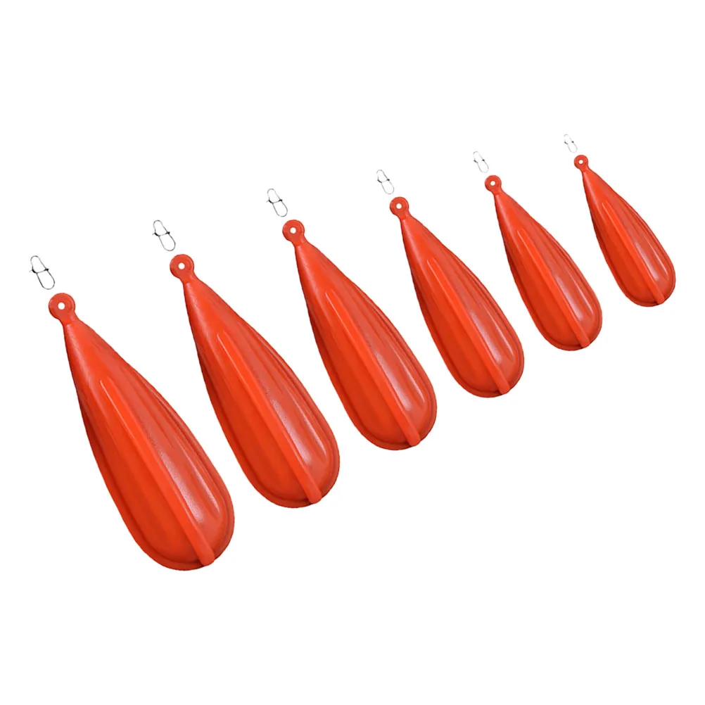 

6pcs Fishing Practice Plugs PVC Soft Reusable Lures Skill Improvement Training Kids Orange Freshwater Saltwater Casting