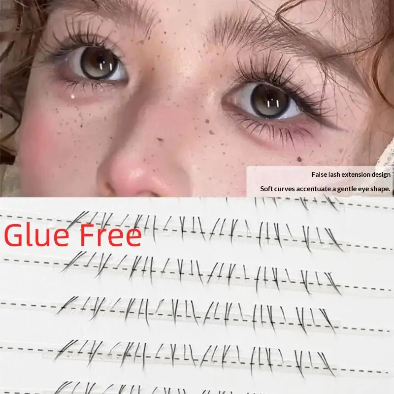 1 Set Natural Self Adhesive False Eyelashes No Glue Need Bottom Eyelashes Comic Lower Lash Extension Clusters Eye Makeup Tool
