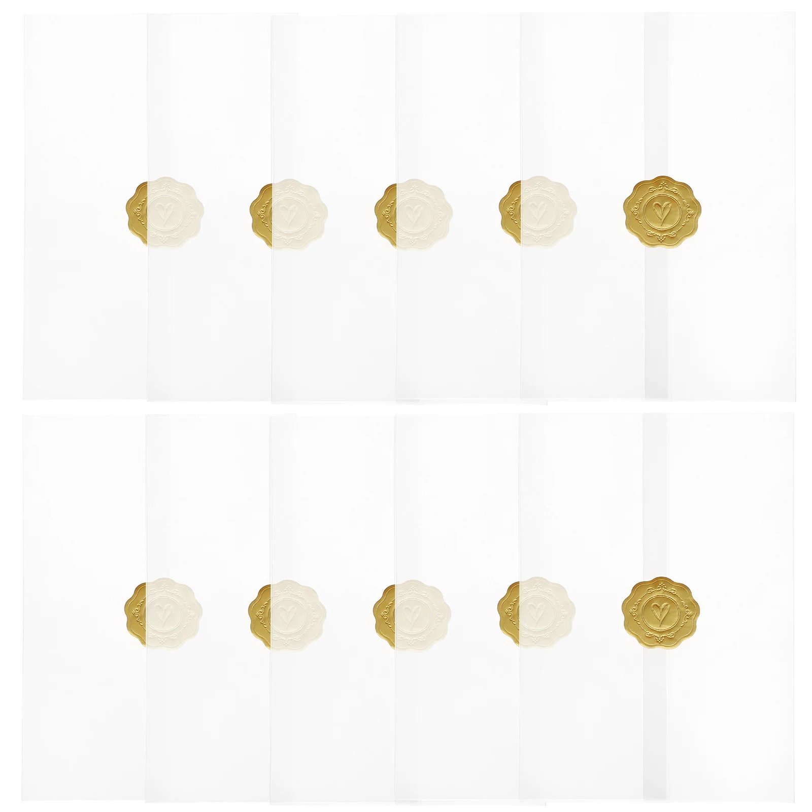 

20 Retro Translucent Envelopes 18x12 9cm Clear Invitation Card Sleeves for Weddings Parties Blank Envelopes Seals Fits Cards