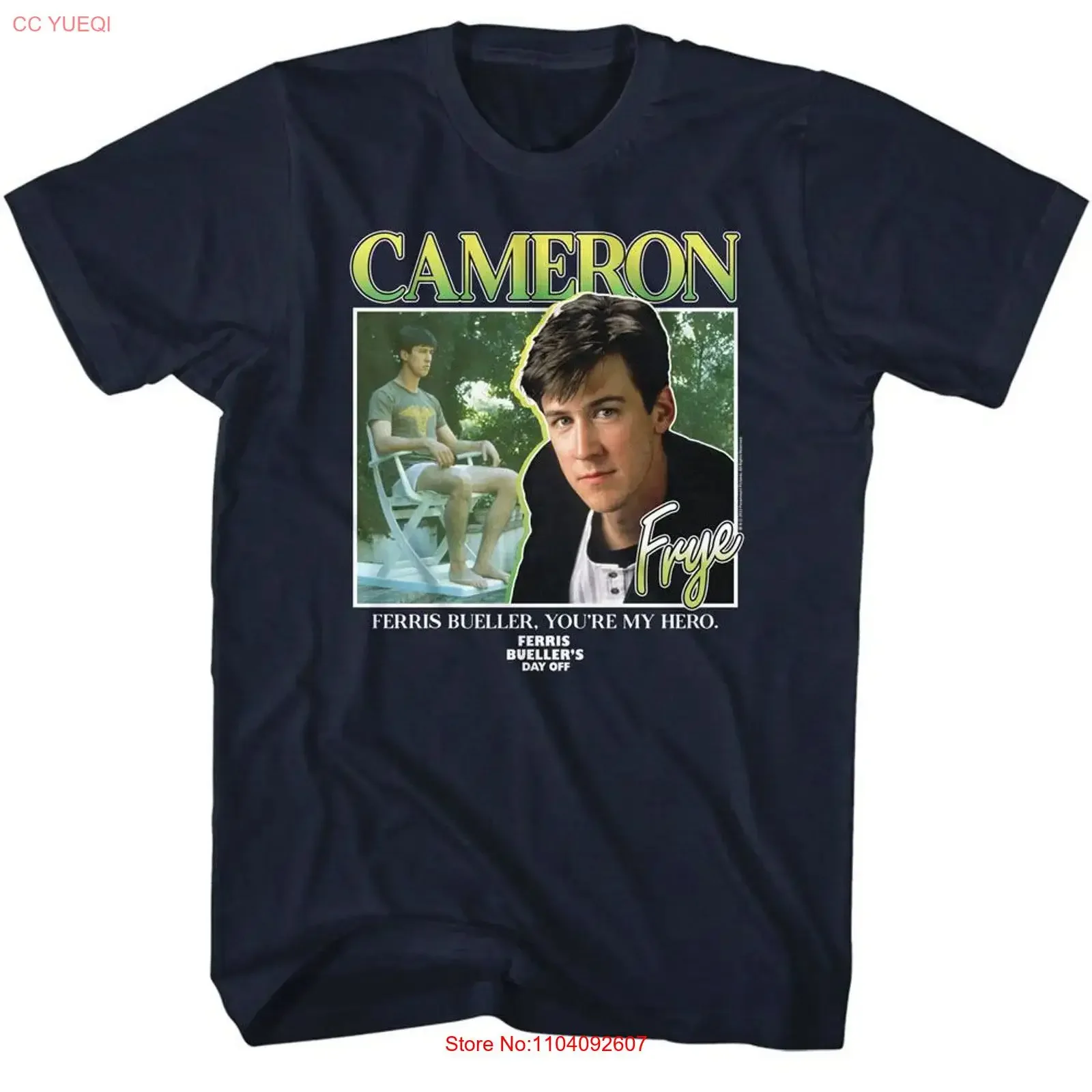 Ferris Bueller's Day Off Cameron Frye Navy T Shirt vintage Washed Top For Everyday Wear Slightly fashion designer clothes