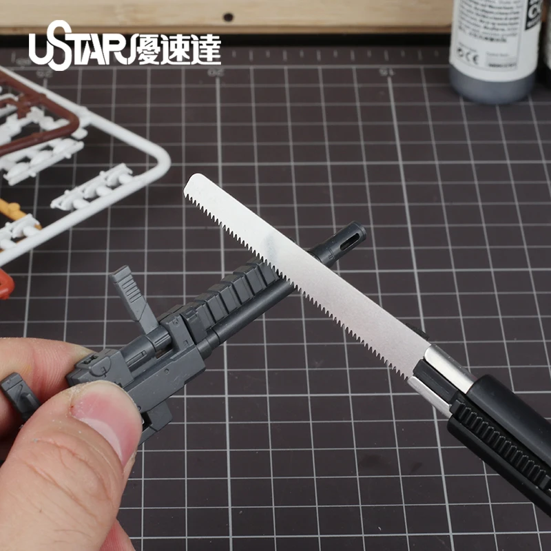 Ustar Model Tools Straight-handled precision model hand saw Push-pull clips Quick installation Includes 3 saw blades