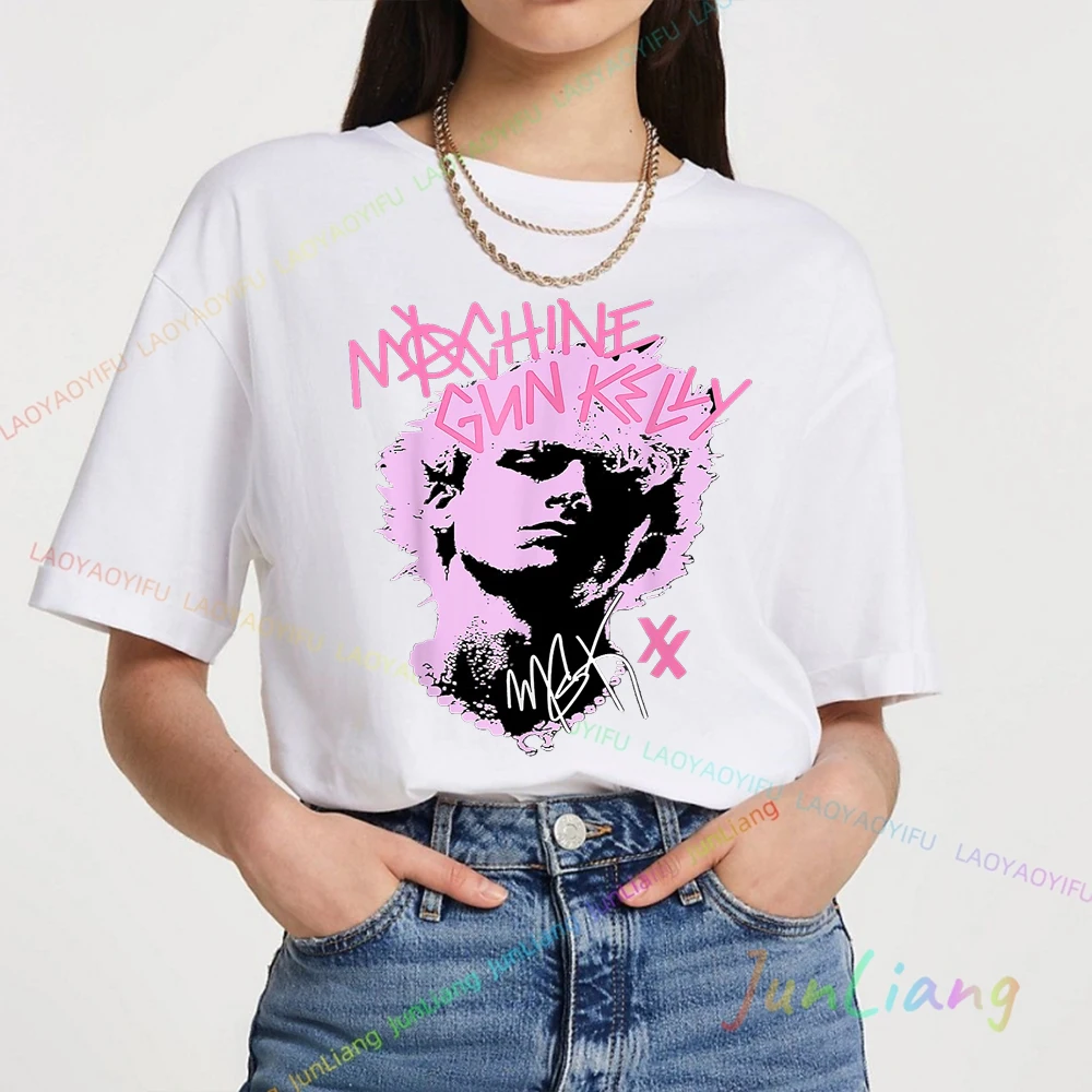Rapper Gun Kelly T-shirt Men Women Fan Gift Hip Hop Streetwear Aesthetic Clothing 100% Cotton Mgk Machine Unisex Tshirt Y2k 100℅