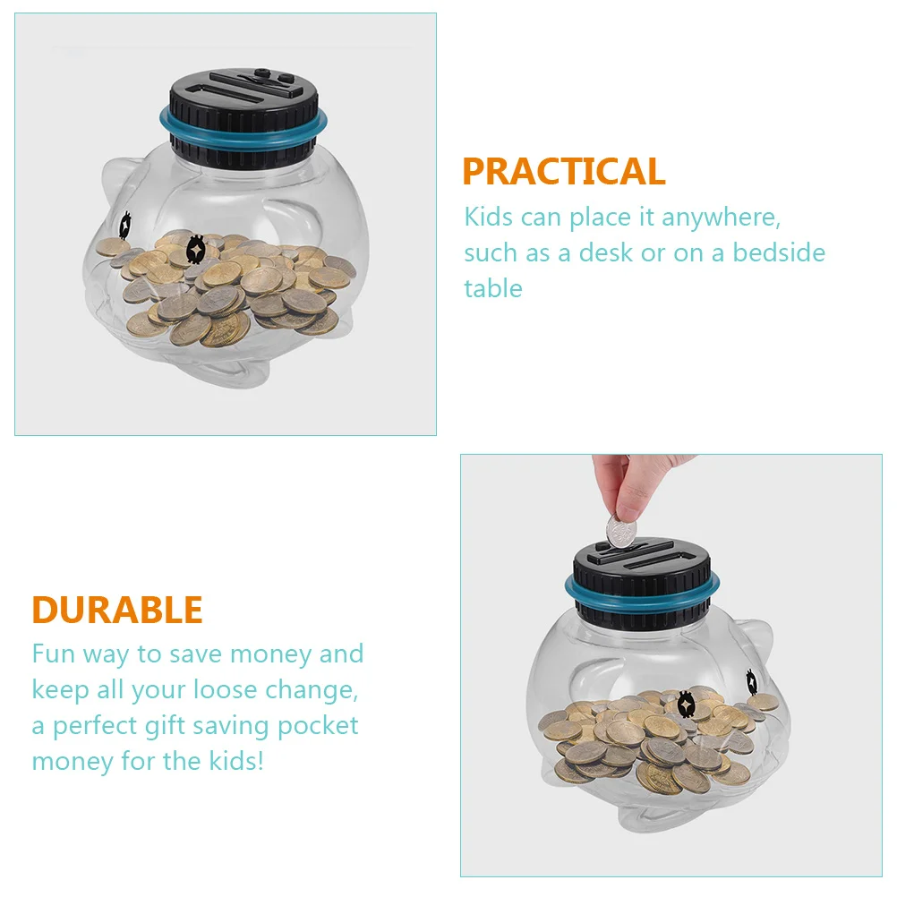 Banco de moedas digital transparente forma de porquinho contagem pote de dinheiro pote de poupança digital tela lcd caixa de armazenamento de moedas precisa