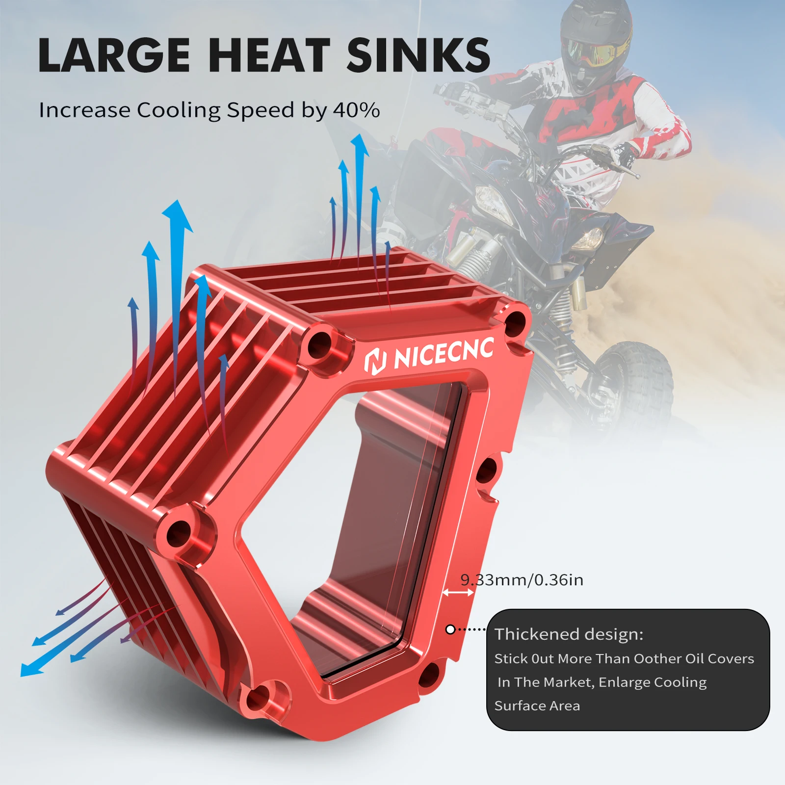 NICECNC Oil Cap Cover For Yamaha YFZ450R YFZ450RSE 2009-2023 Aluminum Sight Glass Heat Sink ATV Accessories 18P-15423-00-00