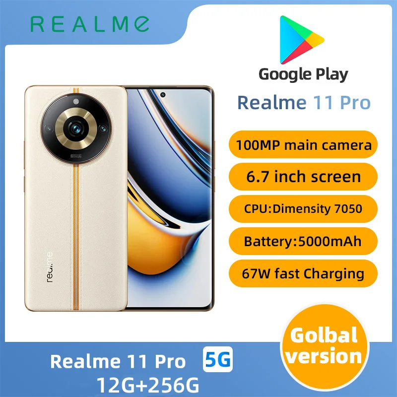 Realme 11pro Android 5G smartphone 6.7-inch screen 512GROM 5000mAh battery 67W  charge used phone