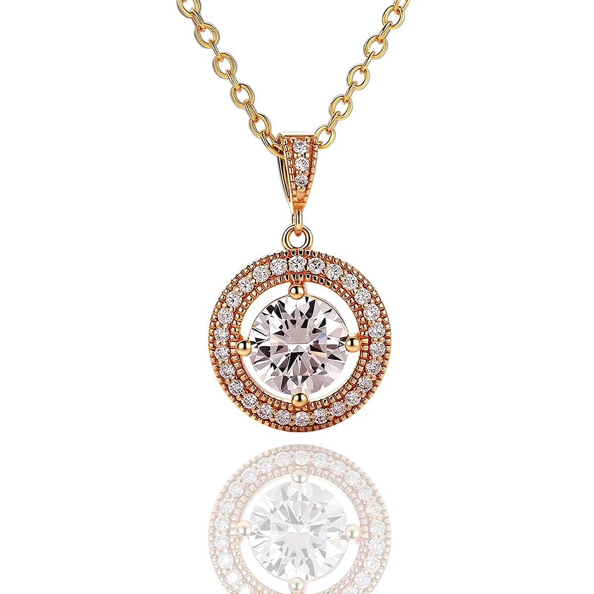 Provence 18K Lab Grown Diamond Pendant for Women Solid Gold Round Cut Necklace Pendant for Girlfriend Luxury Jewelry DIY Pendant