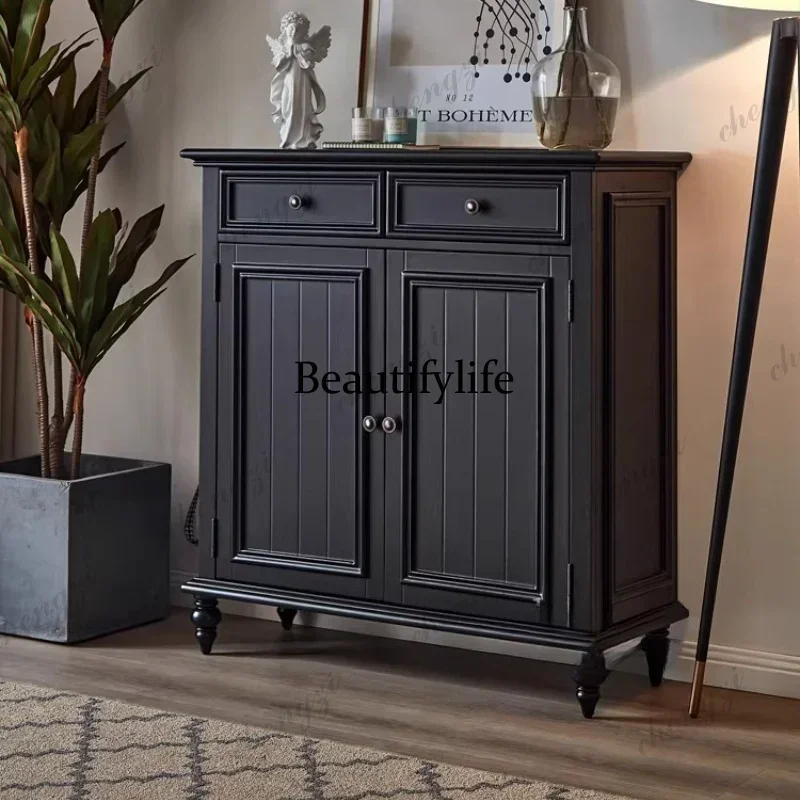 M138  Wooden Black Storage Cabinet Slim Living Room House Shoemaker Shoerack Home Space Saving Shelves Organizer Zapatera Furnit