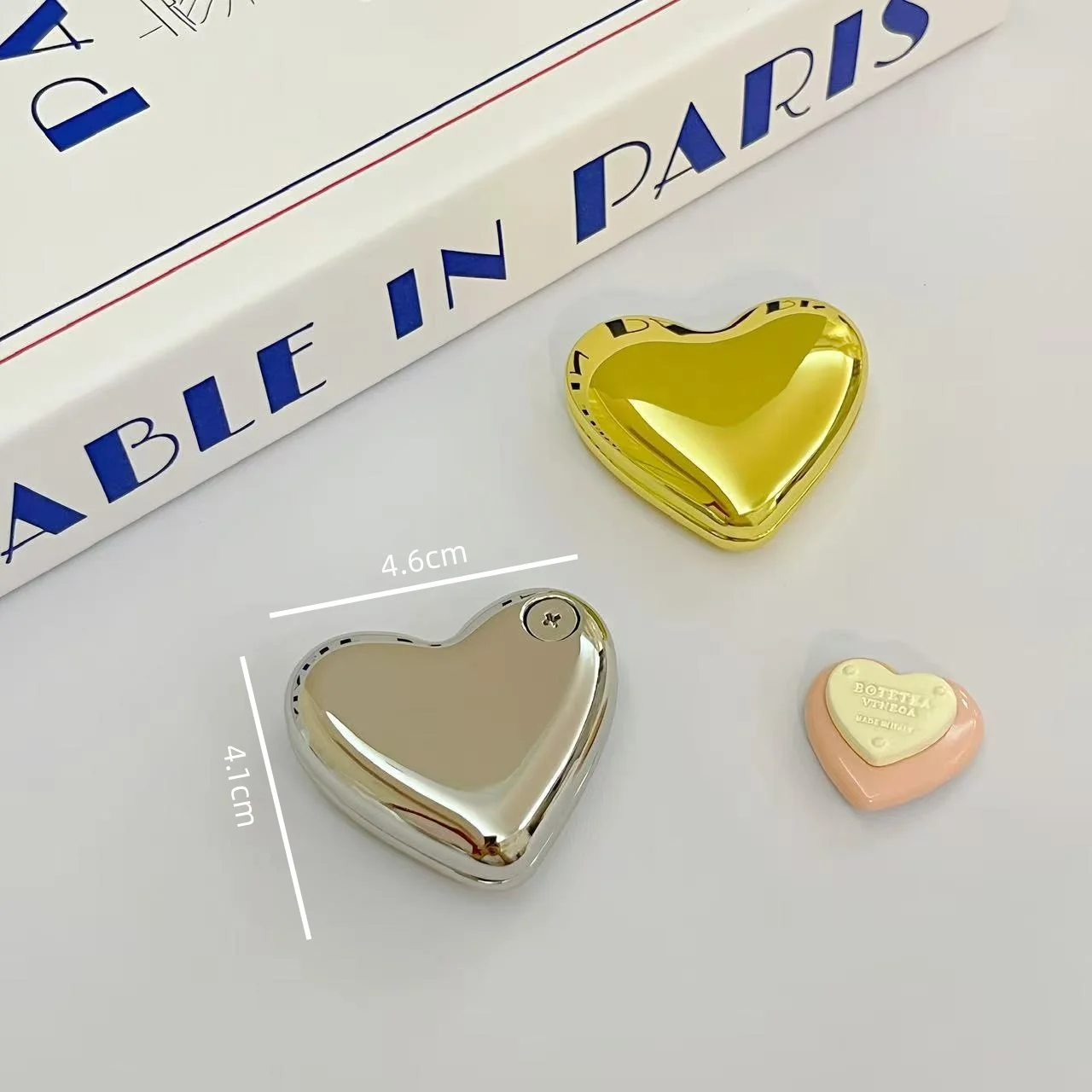 مرآة مكياج لوف، مرآة صغيرة محمولة على الوجهين، مرآة مكياج قابلة للطي من الفولاذ المقاوم للصدأ، محمولة بسيطة وغير هشة #3